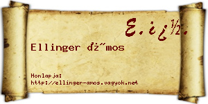 Ellinger Ámos névjegykártya